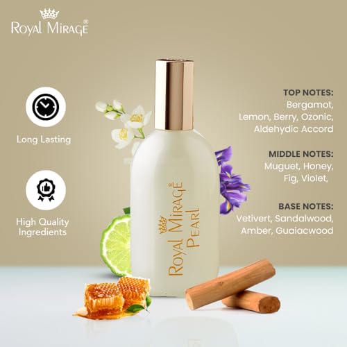 Royal Mirage Pearl Eau de Cologne | Long-Lasting Perfume for Women | Fresh & Elegant Fragrance | Bergamot, Honey & Sandalwood Notes | Versatile Everyday Wear | Gift for Woman | 120ml - Image 2