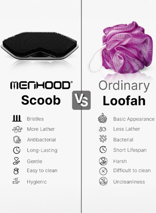 MENHOOD Menhood The Scoob Set of 2 – Premium Silicone Body Brush & Scrubber for Gentle Exfoliation, Nourishing & Deep Cleaning – Hygienic, Long-Lasting, Reusable with Anti-Slip Ergonomic Handle - Image 3
