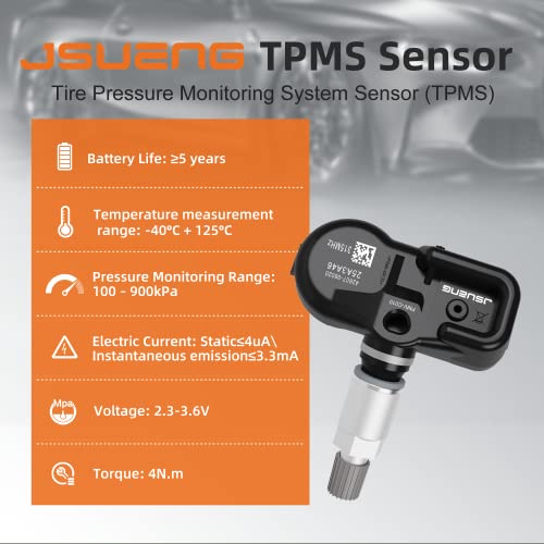 Jsueng حساس TPMS من Jsueng مناسب لتويوتا لكزس سايون، استبدال حساس نظام مراقبة ضغط الإطارات لـ RAV4 كامري كورولا يارس بريوس، يستبدل 42607-06020 4260706060 PMV-C010 مجموعة من 4 - Image 3