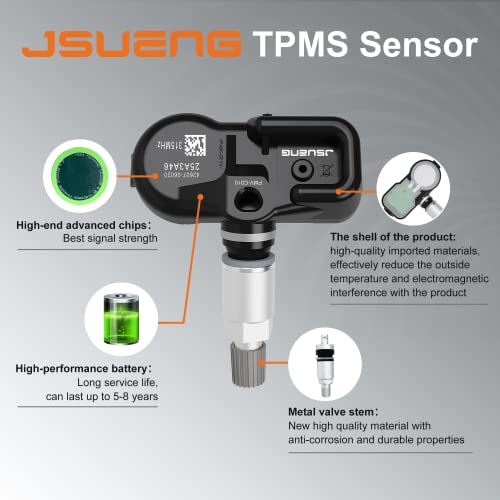 Jsueng حساس TPMS من Jsueng مناسب لتويوتا لكزس سايون، استبدال حساس نظام مراقبة ضغط الإطارات لـ RAV4 كامري كورولا يارس بريوس، يستبدل 42607-06020 4260706060 PMV-C010 مجموعة من 4 - Image 4