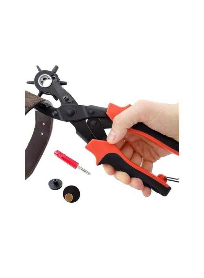 PROMASS Puncher Tool Drift Punches Leather Hole Punch for Belt, Watch Bands, Saddles, Straps and More, Professional Leather & Fabric Hole Puncher for Crafts & DIY, Belt Hole Puncher, Punch Plier  - Image 1