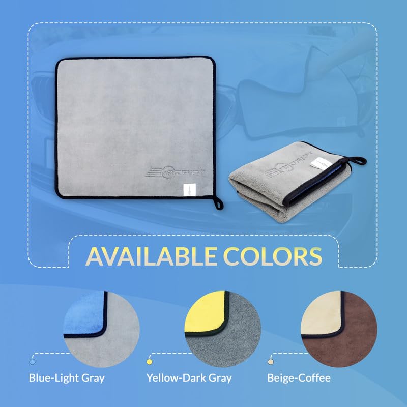 Neodrift ‘800 GSM Microfiber Cloth' - Ultra Soft Cleaning Cloth for Bike, Car - Polishing, Detailing, Highly Absorbent (Colour - Blue + Light Grey) (Size - 40X40 Cm) (Set of 3 Pc) - Image 4