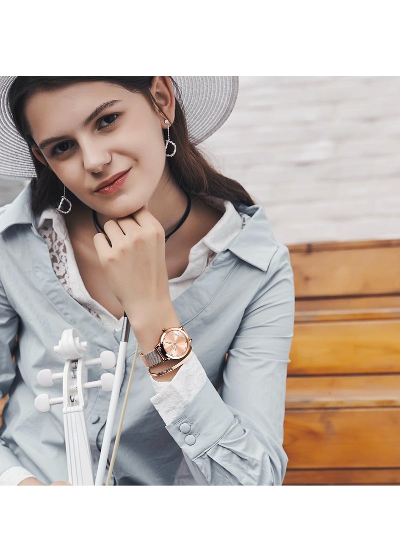 OLEVS Women's Small Wrist Cute Diamond Heart Shape Fashion Waterproof Watch 5189 - Image 3