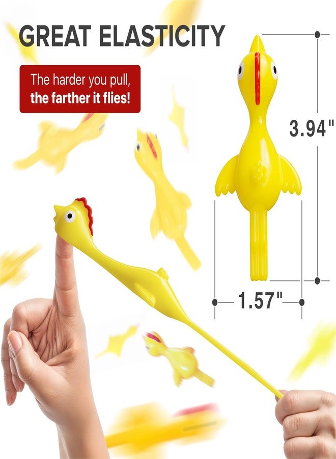 إكس-بروتيكتور مقلاع دجاج مطاطي من إكس-بروتكتور - عبوة من 12 قطعة - مقلاع للأصابع - ألعاب مقلاع دجاج أصفر للأطفال - حشوات بيناتا مضحكة للكبار - سلايم فاخر للأصابع! - Image 3