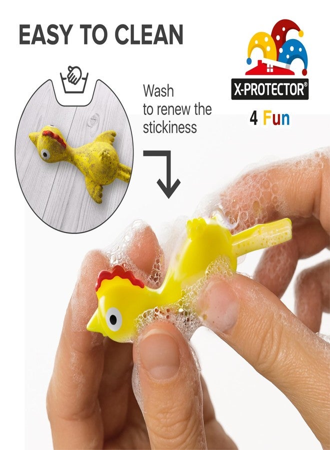 إكس-بروتيكتور مقلاع دجاج مطاطي من إكس-بروتكتور - عبوة من 12 قطعة - مقلاع للأصابع - ألعاب مقلاع دجاج أصفر للأطفال - حشوات بيناتا مضحكة للكبار - سلايم فاخر للأصابع! - Image 4