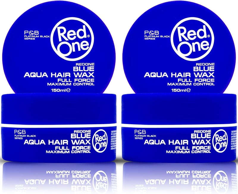 Redone Aquatic Hair Wax Blue 150 ml | Ultra Hold | Hair Wax for Men and Women | Chewing Gum Scented | Maximum Control - Pack of 2 - Image 1