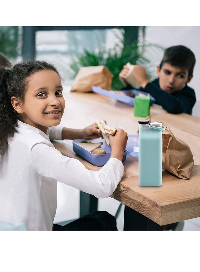 SOLARAE Collapsible Water Bottle Foldable Water Bottle BPA Free for Travel Sports Bottles with Triple Leak Proof Lightweight 20oz (Blue) - Image 3