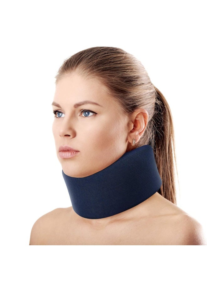 دعامة رقبة طبية فاخرة - مصنوعة من قماش ناعم - توفر دعماً وتثبيتاً مريحاً للفقرات - لون كحلي - قابلة للتعديل - مقاس: كبير (L) - Image 1