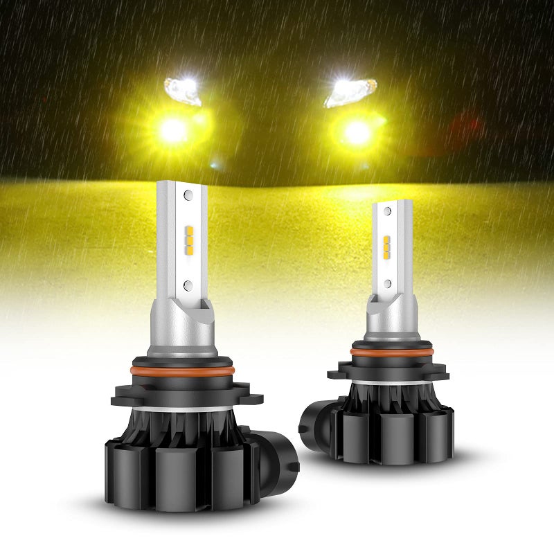 SEALIGHT 9006 LED Fog Light Bulbs Yellow 600 Brightness 9006 HB4 LED Fog Light 3000K Amber Strong Penetration 9006 Fog Light Led Bulb Yellow Replacement For CarsTrucksPack of 2