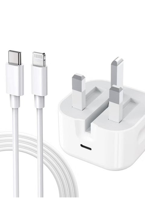 35W Fast iPhone Charger | Fast USB C Wall Charger with 1m USB C to Lightning Cable Compatible with iPhone 14/14 Pro/14 Pro Max/13/12/SE2020/11/XR/XS Max/X/iPad