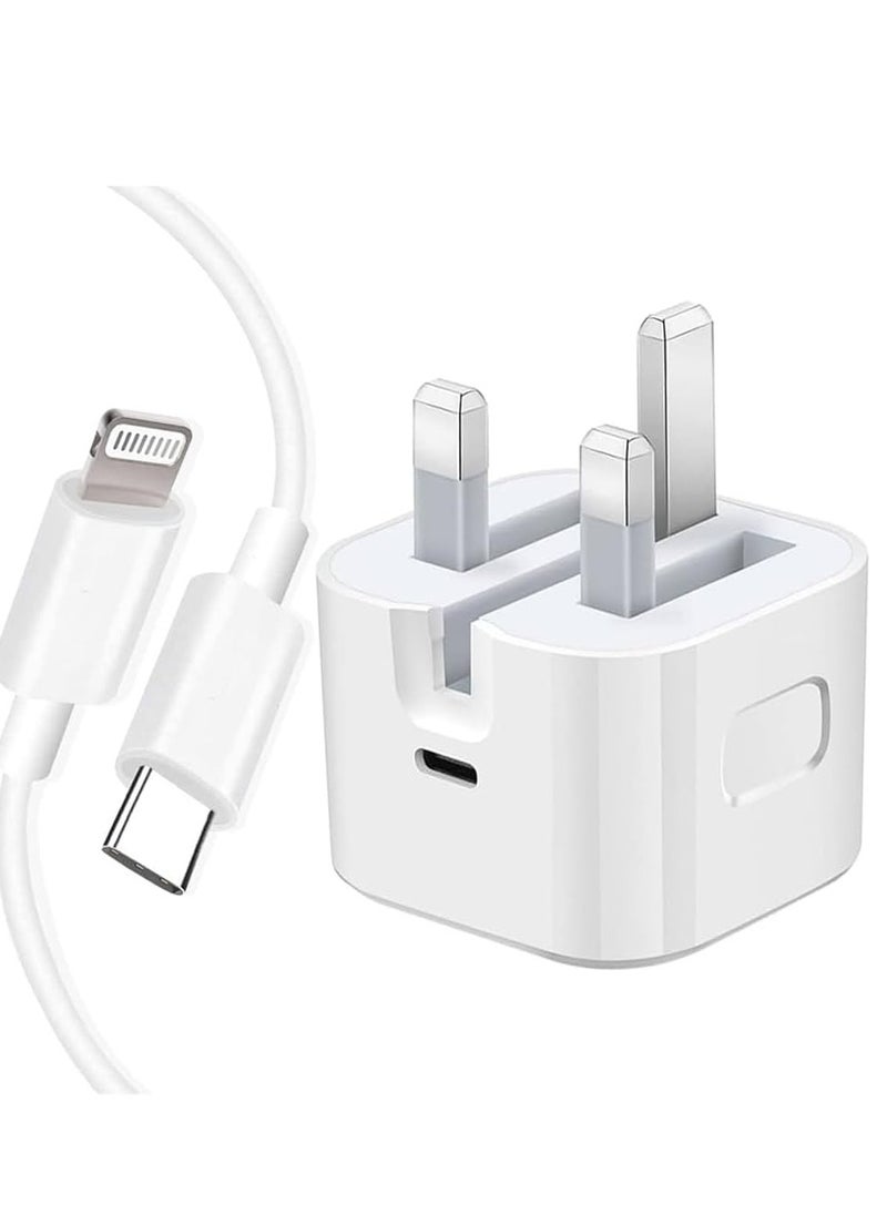 35W Fast iPhone Charger | Fast USB C Wall Charger with 1m USB C to Lightning Cable Compatible with iPhone 14/14 Pro/14 Pro Max/13/12/SE2020/11/XR/XS Max/X/iPad