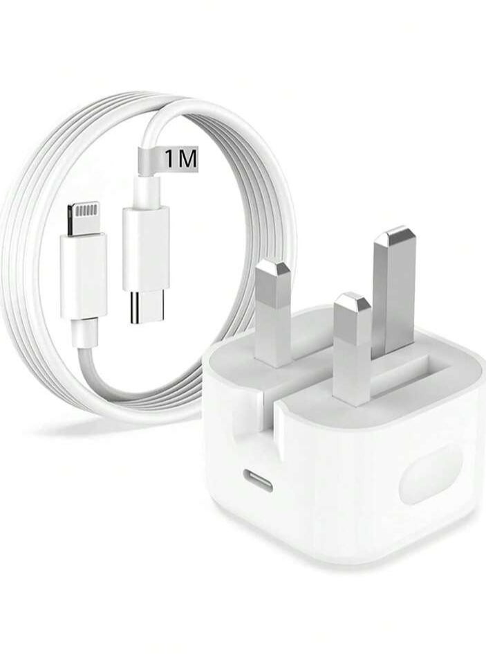 35W Fast iPhone Charger | Fast USB C Wall Charger with 1m USB C to Lightning Cable Compatible with iPhone 14/14 Pro/14 Pro Max/13/12/SE2020/11/XR/XS Max/X/iPad