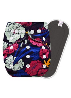 BEMBIKA Floral Polyester Adjustable Sizes With 5 Layer Bamboo Charcoal Insert Washable Reusable Cloth Diaper  - Image 1