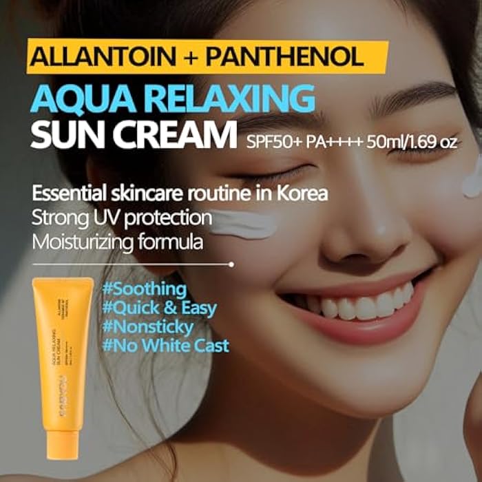 Fabyou Aqua Relaxing Sun Cream SPF50+ PA++++ 50ml - Korean Skincare for UV Protection with a No White Cast, Lightweight & Non-Greasy, Moisturizing Sunscreen - Image 2