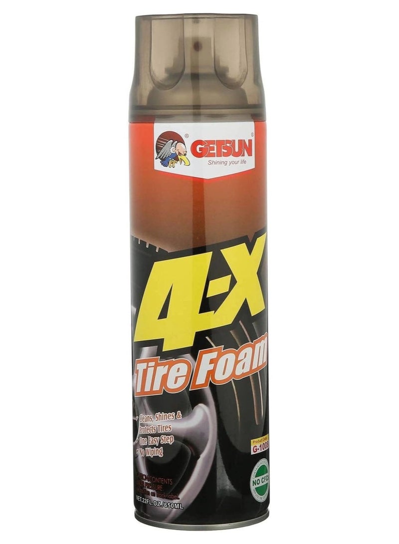 Getsun 4X Tire Foam Cleaner - 650ml | Cleans, Shines & Protects Tires | No Wiping Require - Image 1