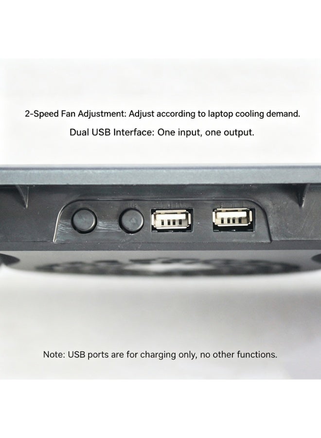 Portable Usb Laptop Cooling Fan ,Ultra Slim Laptop Cooling Pad - Adjustable Fan Speed, Usb Powered, Portable Design For 13-17 Inch Laptops, Ideal For Gaming And Everyday Use,With Mobile Phone Holder - Image 2