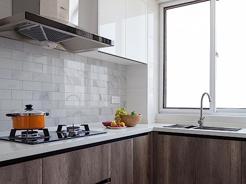 COLAMO Luxury 10-Sheet Peel and Stick Backsplash,Self Adhesive Faux Stone 12”x12” White Subway Tile for Kitchen,Glossy Waterproof Carrara Brick Marble Look,Stick on Accent Wall for Bathroom,Bedroom - Image 4