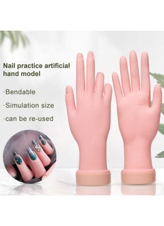 AORAEM Nail Trainning Practice Hand Flexible Soft Plastic Mannequin Hand Nail Art Trainer Manicure Practice Hand Tool  - Image 3