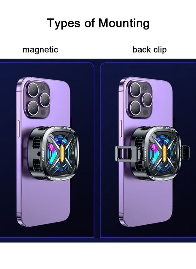 Ocean Phone Cooler for Gaming Magnetic Back Clip, Dual Purpose Phone Cooling Fan, Digital Display Temperature, Gaming Semiconductor Cooling for Universal iPhone/Android Smartphone/ iPad  - Image 4