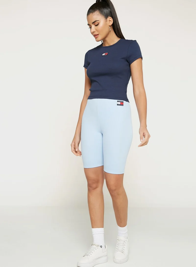 TOMMY JEANS Ribbed Logo Shorts
