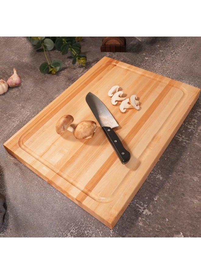 CONSDAN Cutting Board, USA Grown Hardwood, Butcher Block Hard Maple Cutting Board with Invisible Inner Handle, Prefinished with Food-Grade Oil, Suitable for Kitchen Edge Grain - Image 2