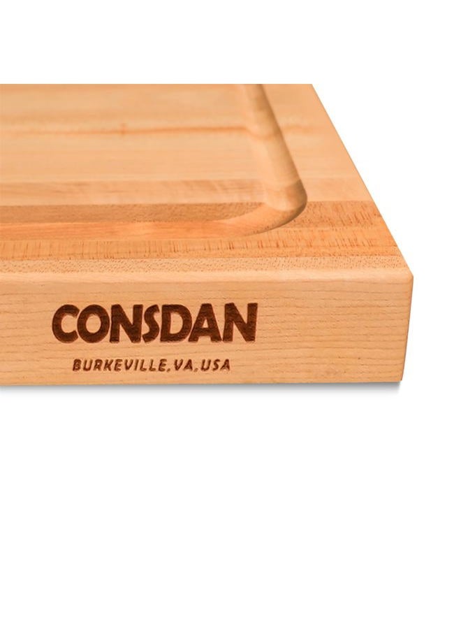 CONSDAN Cutting Board, USA Grown Hardwood, Butcher Block Hard Maple Cutting Board with Invisible Inner Handle, Prefinished with Food-Grade Oil, Suitable for Kitchen Edge Grain - Image 5
