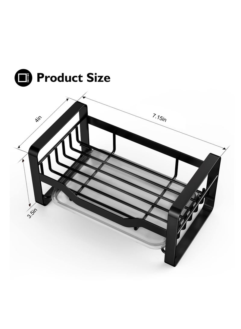 Barakah Kitchen Sink Caddy Organizer, 304 Stainless Steel Sponge  Holder for Sink Countertop with Removable Drain Tray for Dishes, Knives, Spoons, and Forks - Image 4