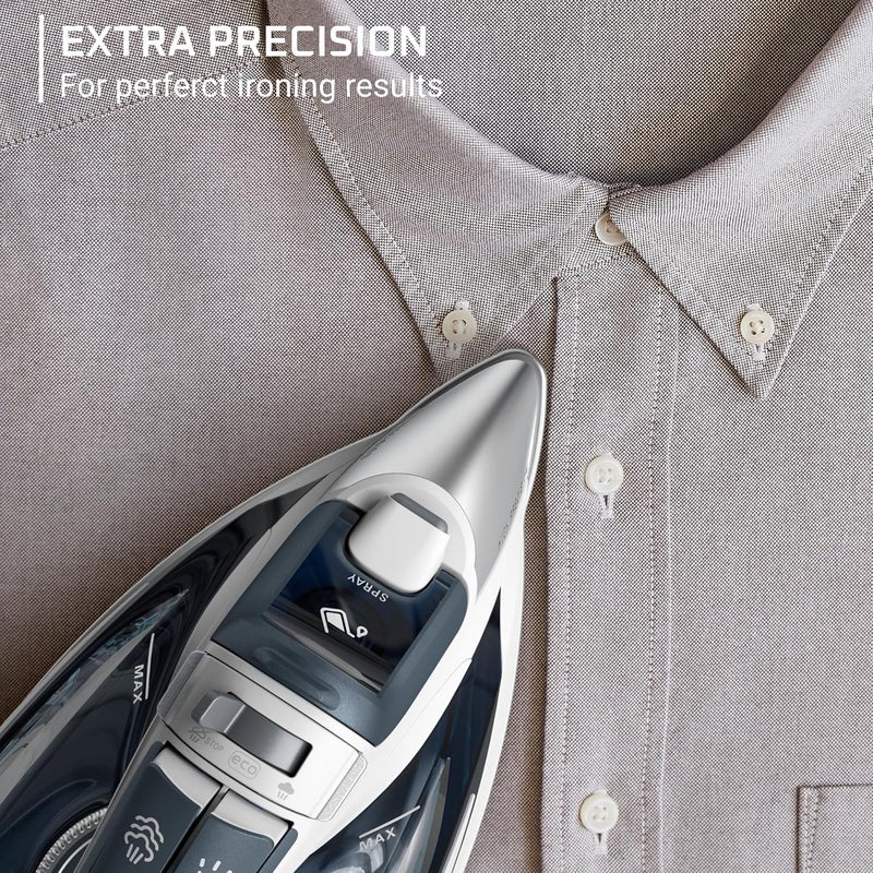 Rowenta مكواة بخار للملابس، قاعدة فولاذية مقاومة للصدأ، 400 فتحة بخار دقيقة، مكواة بخار قوية، خفيفة الوزن، مضادة للتسرب، 1725 واط - Image 3