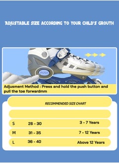 Draxon Roller Skates For Kids Adjustable With Light Up Wheels And Tools To Convert It To Training Skates Fun Illuminating For Boys Girls Rollerskates For Kids Beginners, Suitable For Indoor Outdoor (Model-309-Blue )  - Image 4