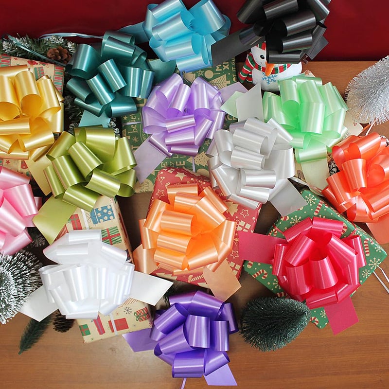 HQJAXJ 42 Pcs Large Christmas Pull Bows,6 Inch 21 Color Gift Bow for Wedding,Birthday,Anniversary,Party,Basket Decor (42color) - Image 5