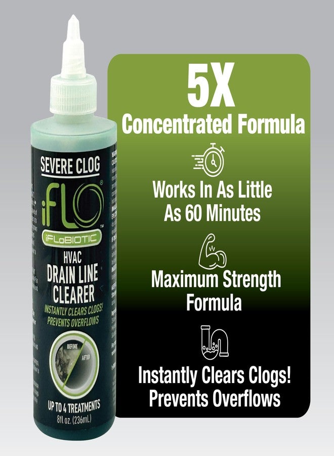 iFLO® Severe Clog Relief™ - 5X A/C Drain Line Cleaner Concentrate – Heavy-Duty HVAC System Solution for Tough Clogs & Buildup – Professional Liquid Drain Cleaner and Unclogger, 8oz Bottle, 1 Pack - Image 2