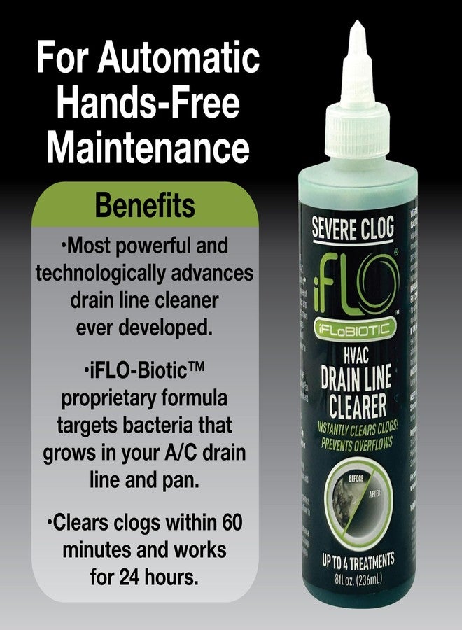iFLO® Severe Clog Relief™ - 5X A/C Drain Line Cleaner Concentrate – Heavy-Duty HVAC System Solution for Tough Clogs & Buildup – Professional Liquid Drain Cleaner and Unclogger, 8oz Bottle, 1 Pack - Image 4