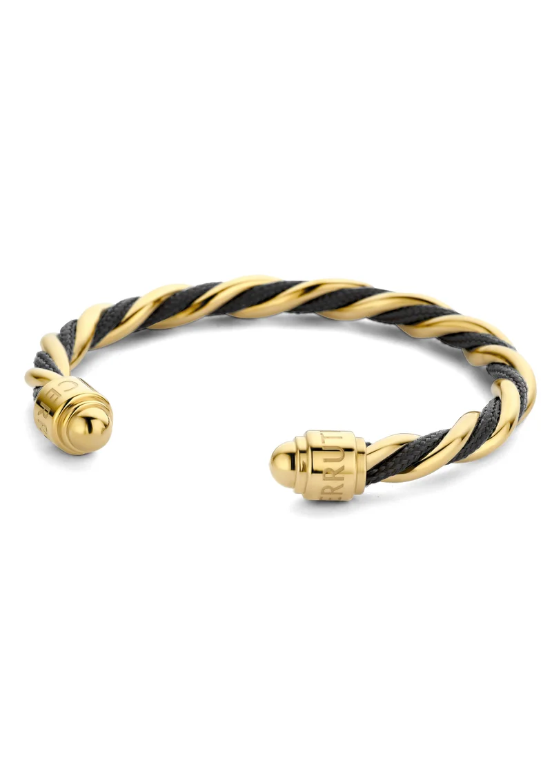 CERRUTI 1881 Giulia twisted gold-plated two-tone cable cuff Bracelet