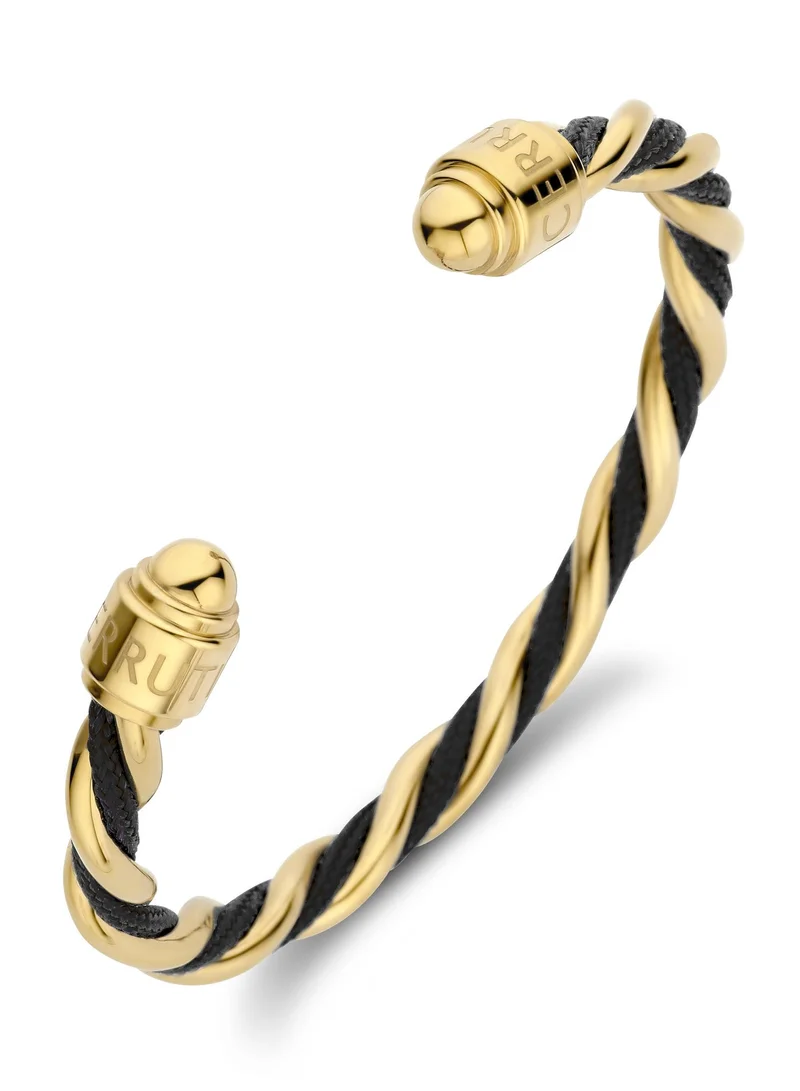 CERRUTI 1881 Giulia Black Gold Twisted Cable Cuff Bracelet for Women