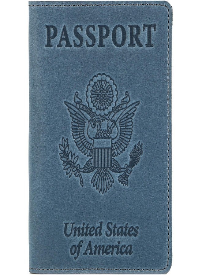 Shvigel Leather Passport Cover - Holder - for Men & Women - Passport Case (Light Blue Vintage) - Image 1