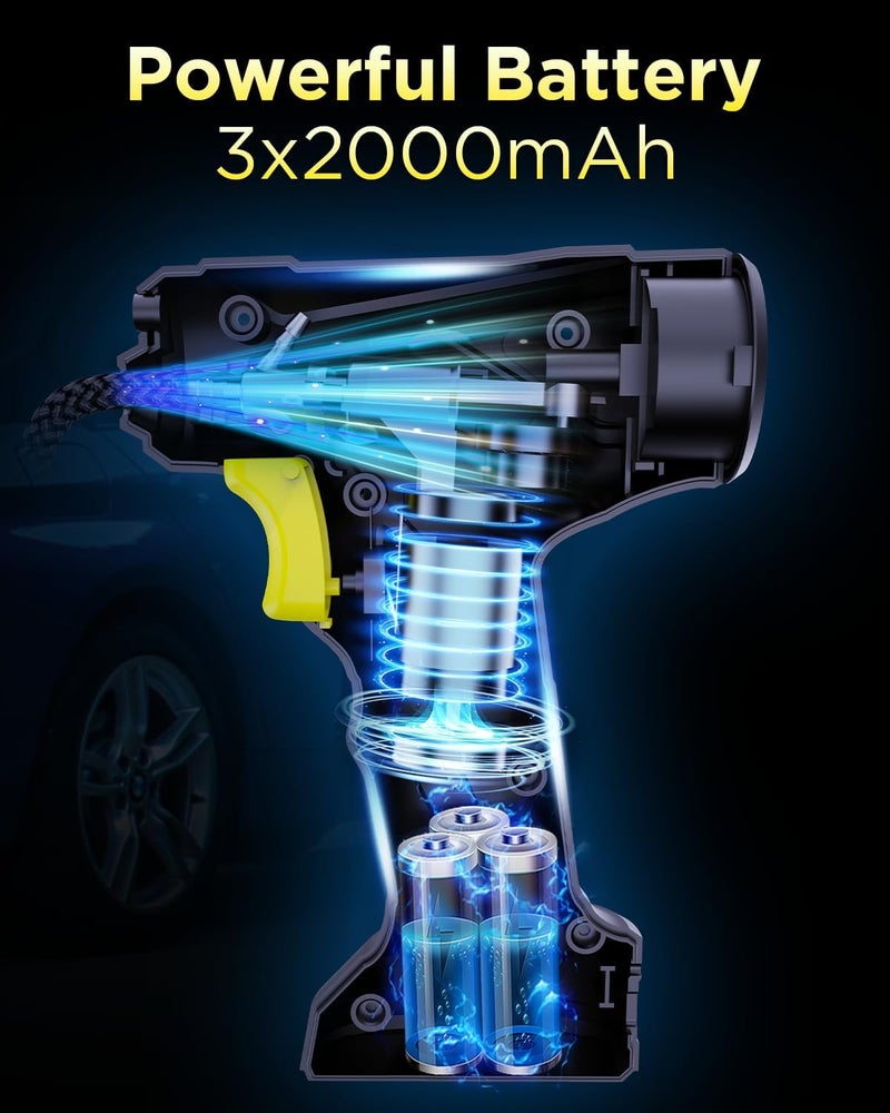 Ancipure Tyre Inflator Air Compressor with 6000mAh Battery and LED Light - Image 2