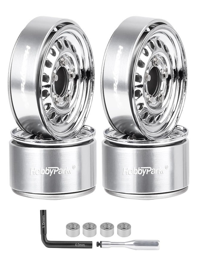 HobbyPark 1.0 Beadlock Wheels Negative Offset Stamped Steel Beadlock 1.0" Wheels 1.0 Beadlocks with Wheel Nut Wrench for 1/18 1/24 RC Crawler TRX4M 1/24 SCX24 FCX24 Upgrades Parts - Image 1
