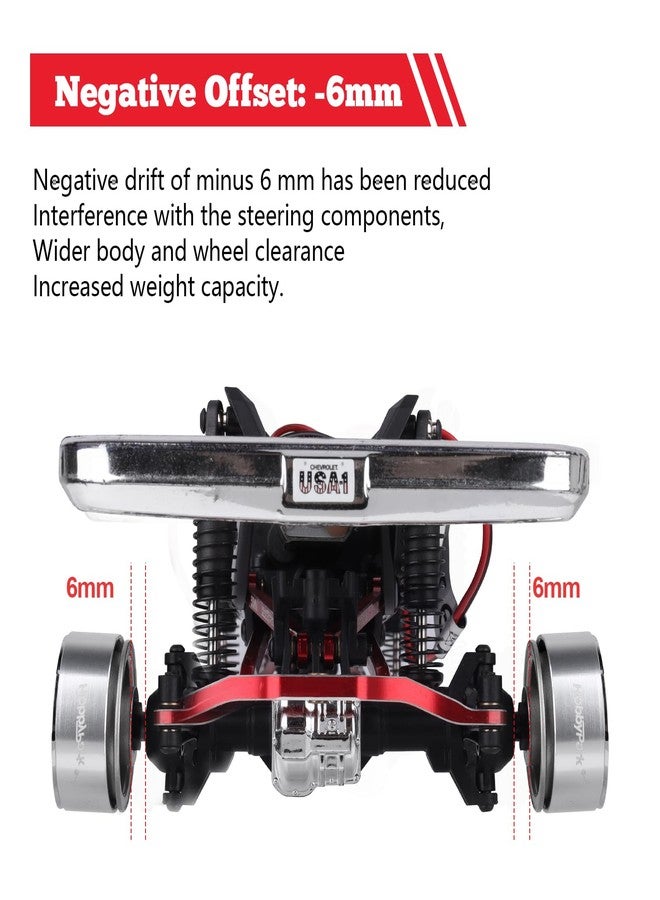 HobbyPark 1.0 Beadlock Wheels Negative Offset Stamped Steel Beadlock 1.0" Wheels 1.0 Beadlocks with Wheel Nut Wrench for 1/18 1/24 RC Crawler TRX4M 1/24 SCX24 FCX24 Upgrades Parts - Image 2