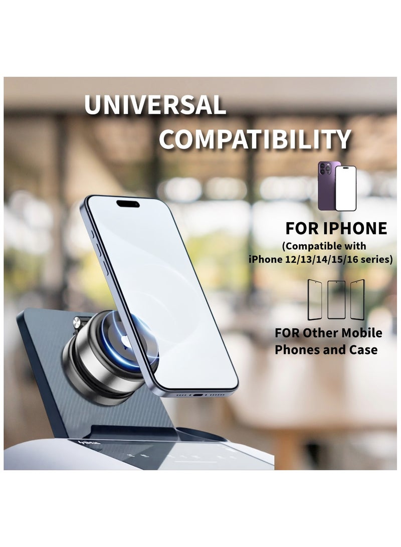 Sparkton 3-in-1 Foldable Magnetic Wireless Charger Stand MagSafe Compatible Fast USB-C Charging Dock for iPhone 15, Samsung, Smartwatch, Earbuds Adjustable Compact Travel Charging Station Portable Magnetic Phone Holder & Desk Charger for Apple Devices. - Image 2