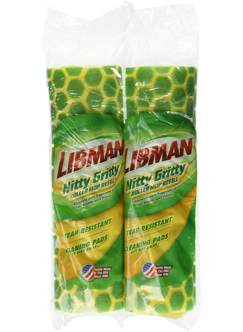 Libman Nitty Gritty Roller Mop Refill pack, 2 Count (Pack of 1)