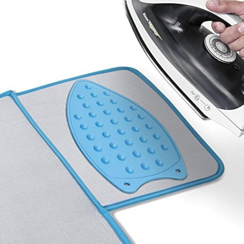 Inditradition Silicone Iron Mat Pad High Heat Resistant Iron Insulation Pad 27x14 cm Blue - Image 1