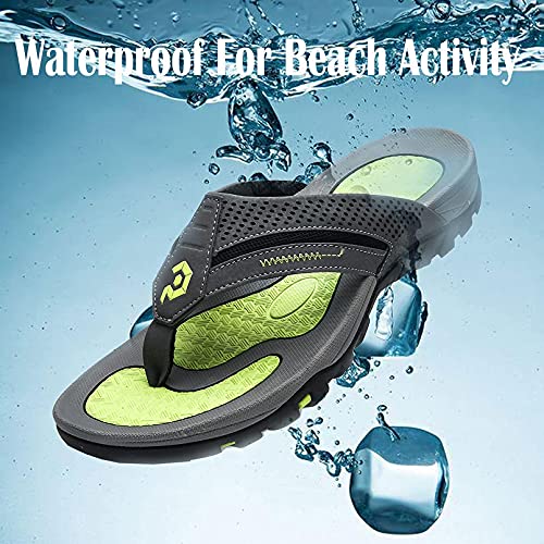 Pulltop Flip Flops for Men, Mens Thong Sandals Waterproof Shower Sandals Summer Outdoor Slippers Non Slip Beach Sandals for Men - Image 4