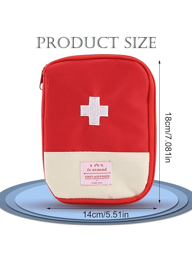 Khazna Mini First Aid Kit Empty First Aid Bag Mini Portable Medical Bag First Aid Pouch for Car Cycling Marathon Running Outdoor Camping Hiking Travel Emergency (Red +Blue) - Image 4