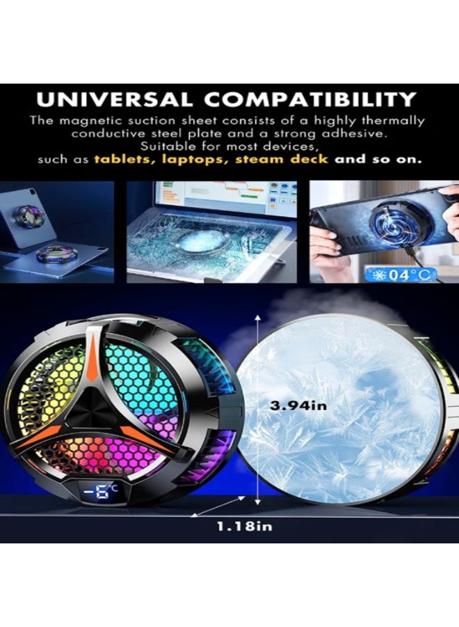 Magnetic Phone Cooler, iPad Cooler,Magnetic Tablet Cooler for ipad/surface pro/Samsung Tab,Compatible for Steam Deck,Universal Radiator with Temperature Display for Mobile Gaming,Tiktok Live Streaming - Image 3
