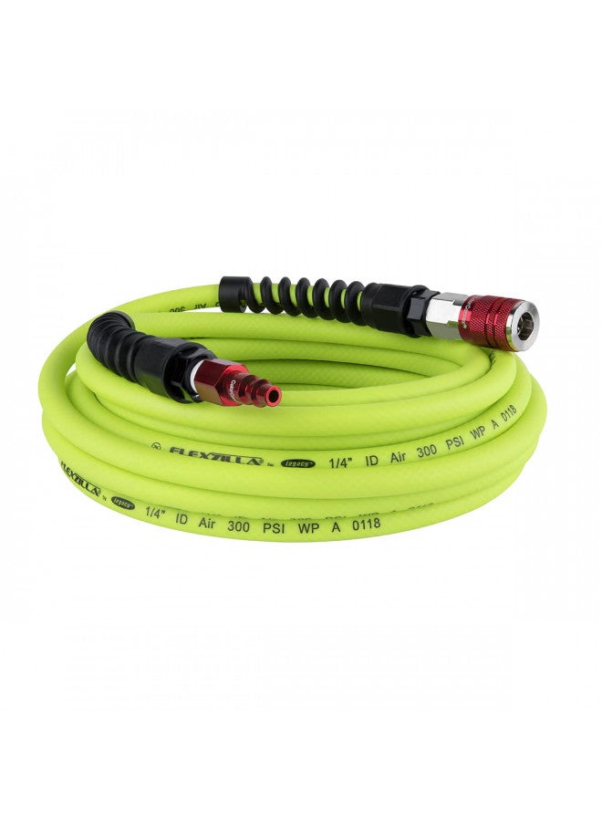 Flexzilla Flexzilla Pro Air Hose with ColorConnex Industrial Type D Coupler and Plug, 1/4 in. x 25 ft. - HFZP1425YW2-D - Image 1