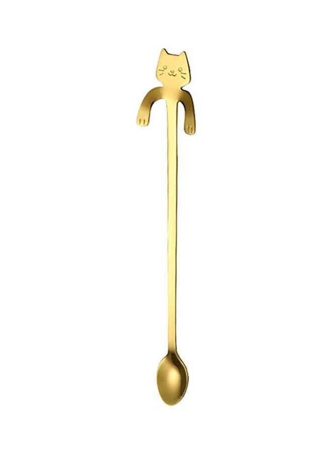 NIBEMINENT Cartoon Cat Handle Coffee Tea Hanging Spoon Gold