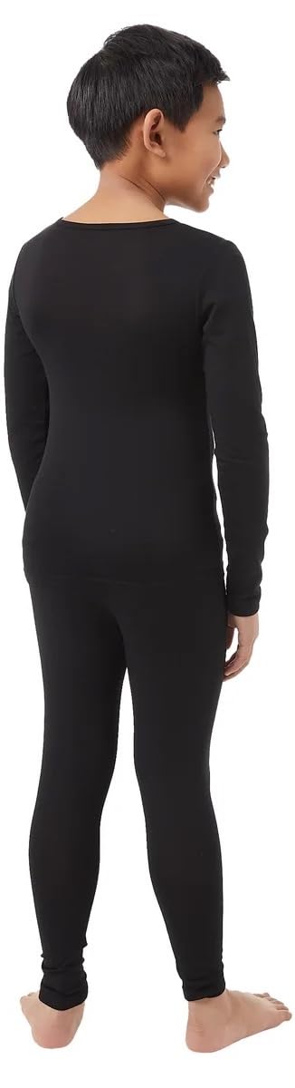32 Degrees Kids Baselayer Top Pant Set, Black, Small - Image 3