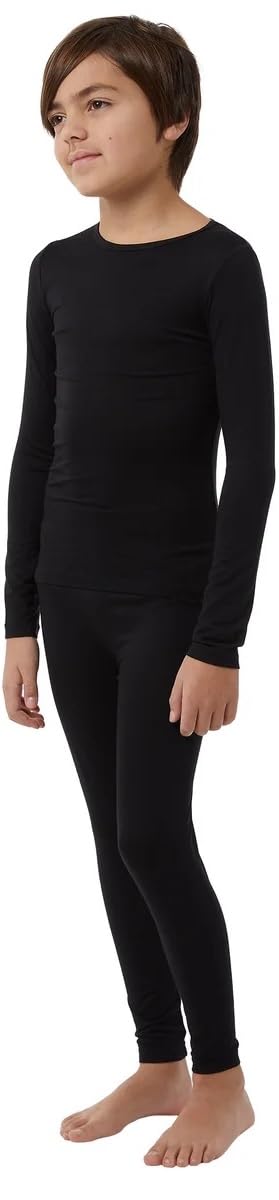 32 Degrees Kids Baselayer Top Pant Set, Black, Small - Image 2