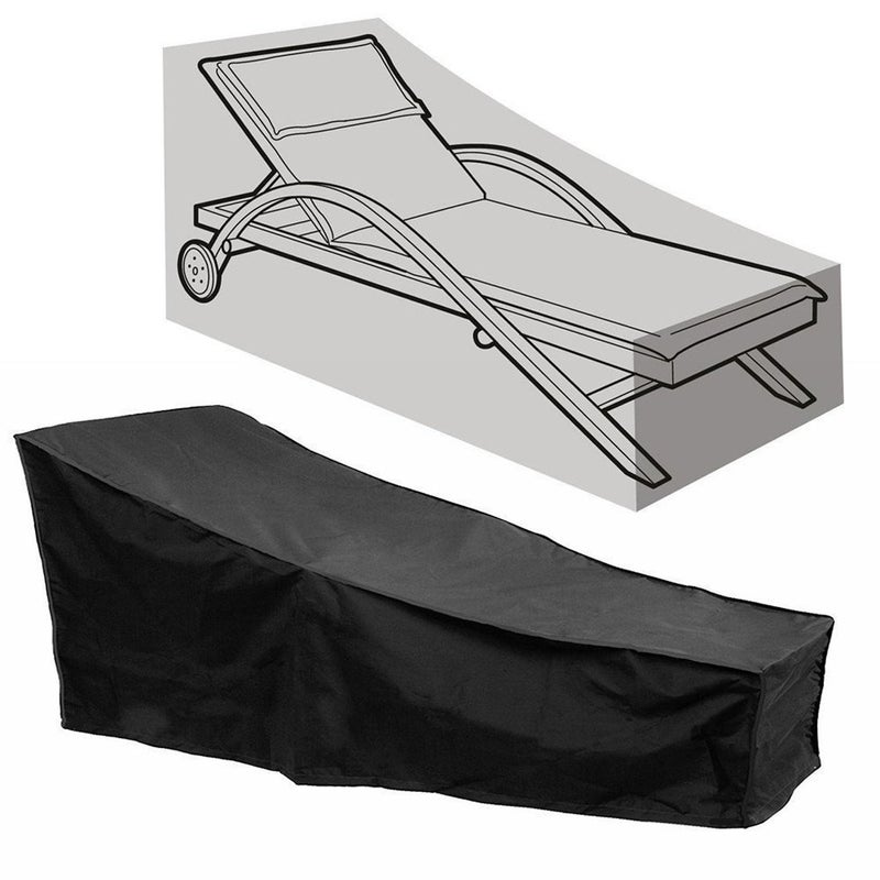 Comfysail Sun Lounger Cover Waterproof Sunbed Cover Outdoor Garden Patio Furniture with a Storage Bag,Black,208x76x41/79cm - Image 1
