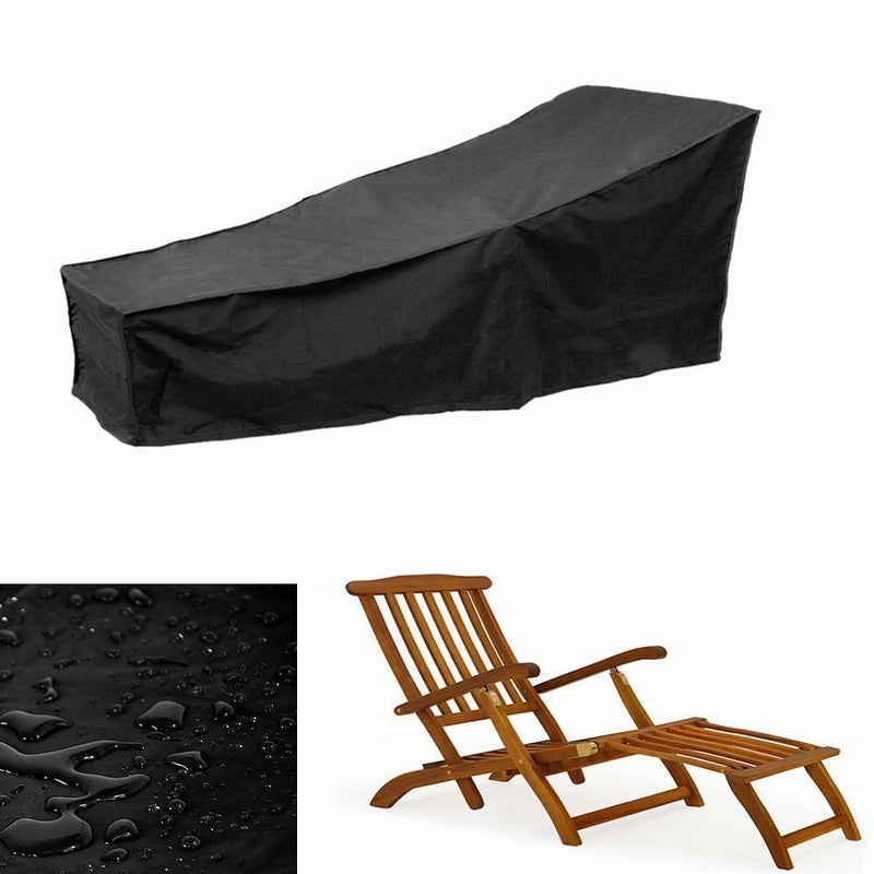 Comfysail Sun Lounger Cover Waterproof Sunbed Cover Outdoor Garden Patio Furniture with a Storage Bag,Black,208x76x41/79cm - Image 4